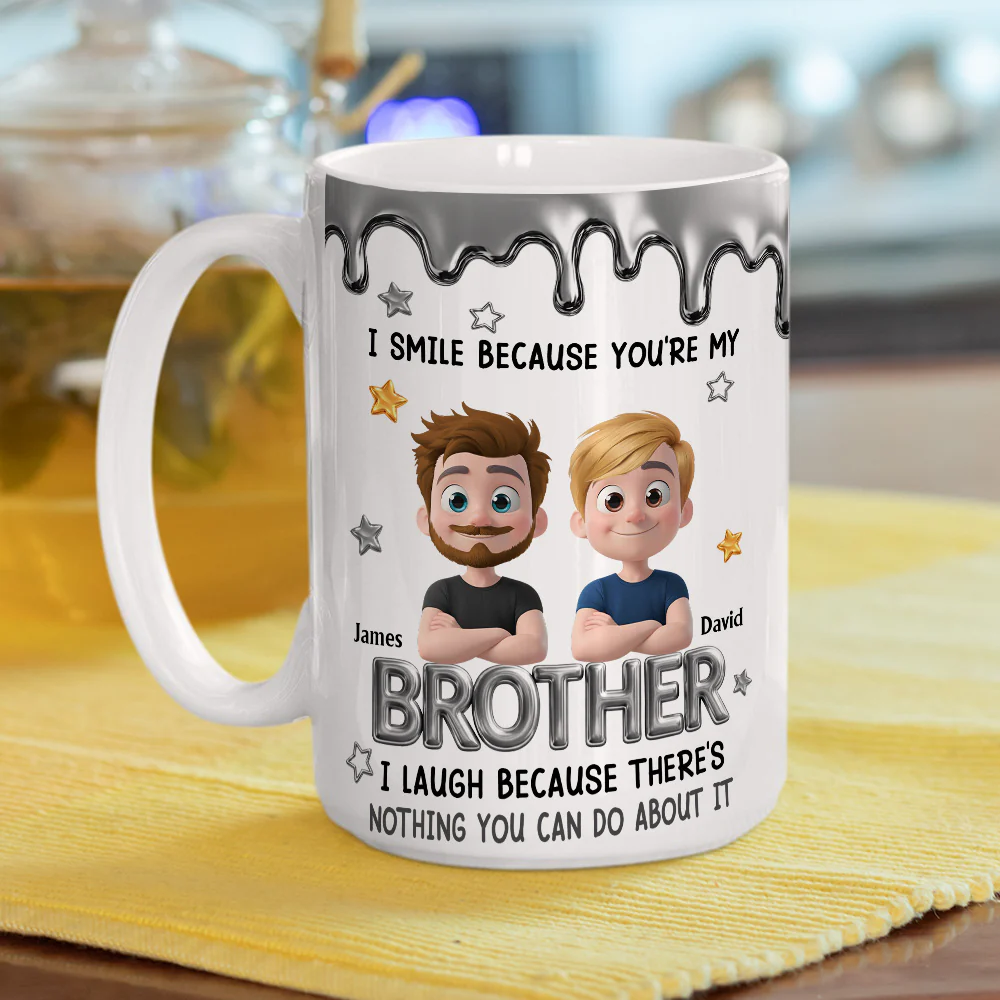 I Laugh At You Brother - Personalized Custom Coffee Mug - Image 4