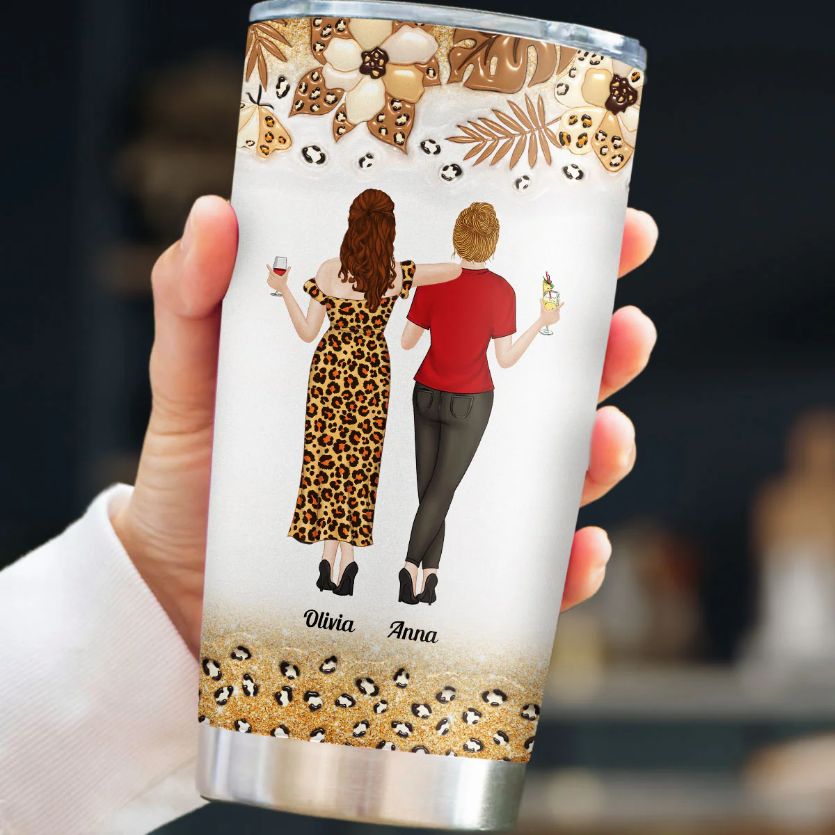 I Laugh Harder Because Of You - Personalized Custom 3D Inflated Effect Tumbler - Image 5