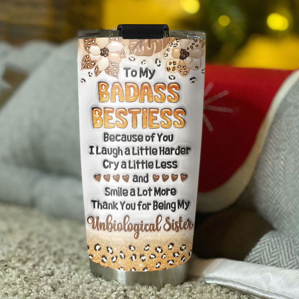 I Laugh Harder Because Of You - Personalized Custom 3D Inflated Effect Tumbler - Image 6