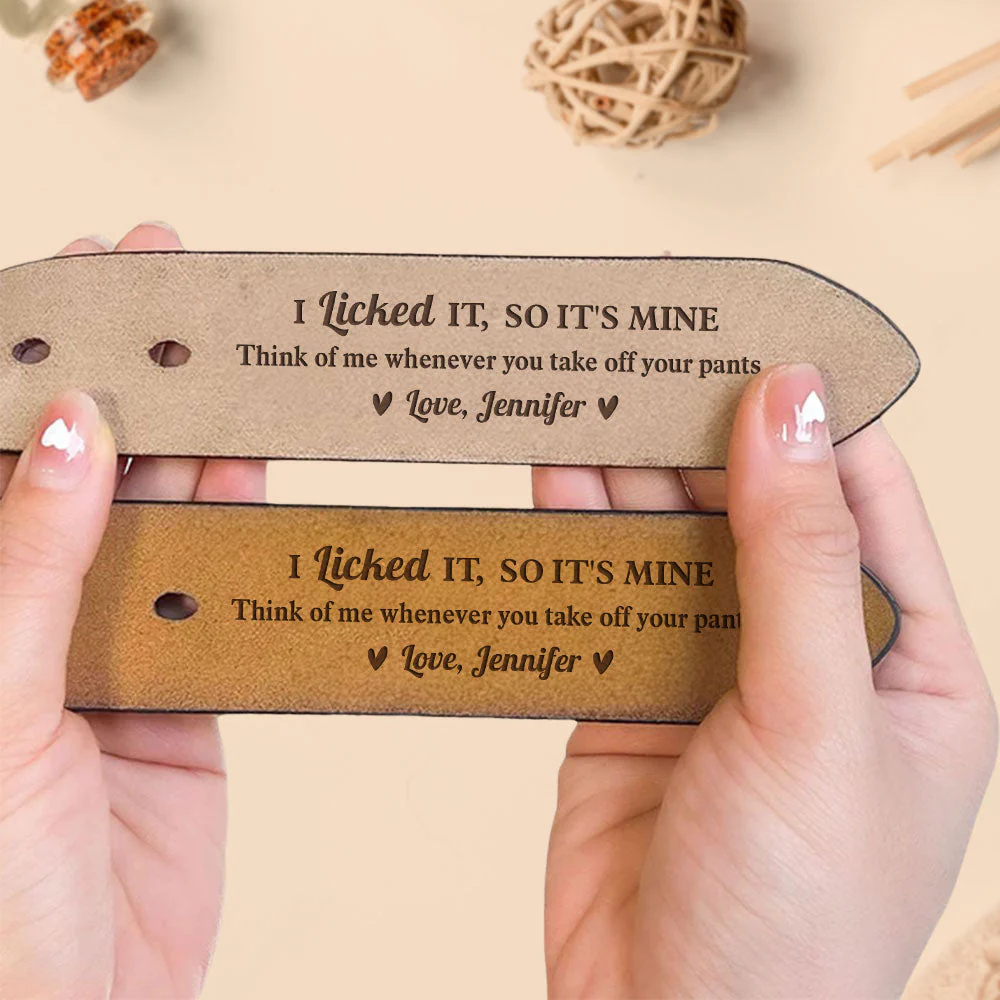 I Licked It - Personalized Engraved Leather Belt - Image 2