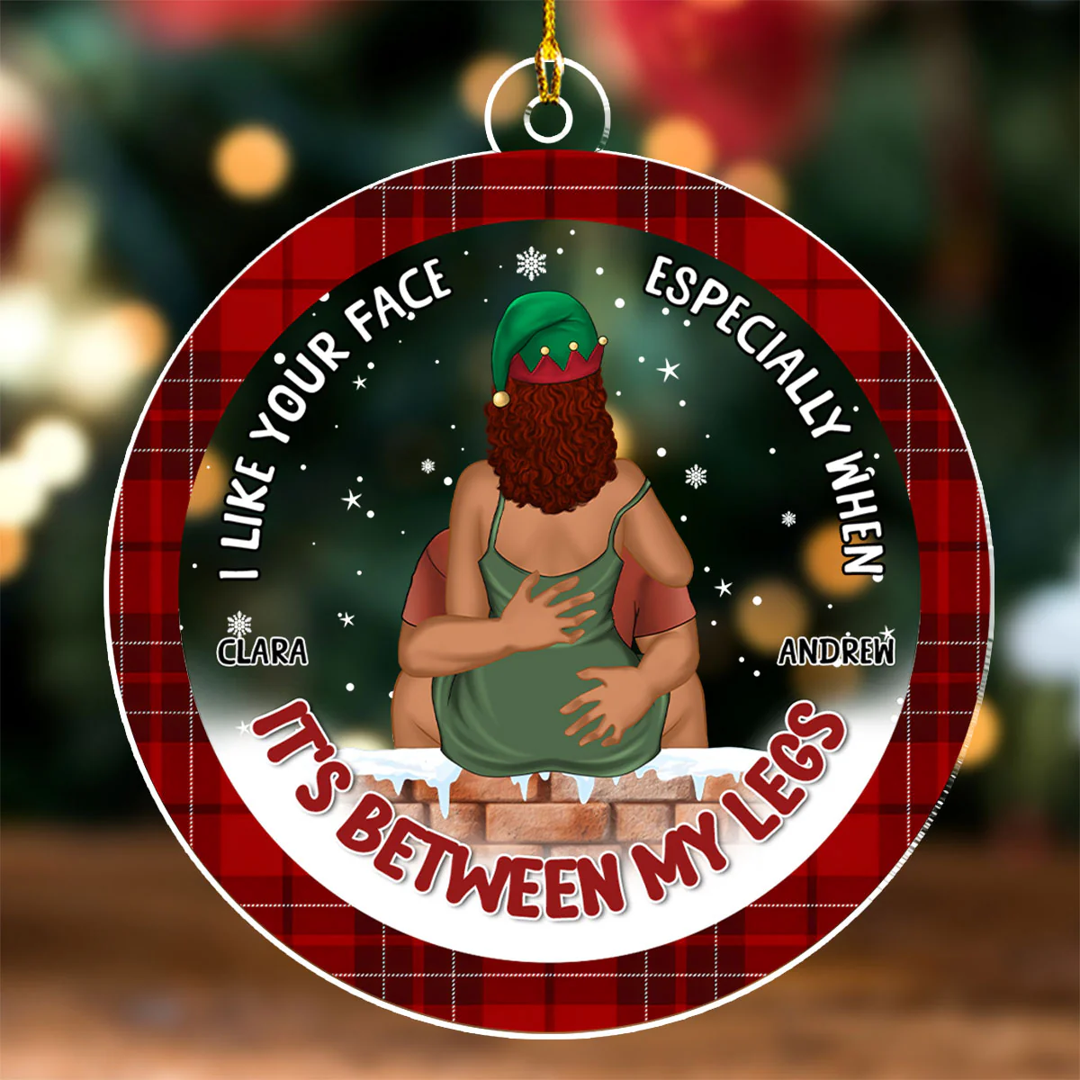 I Like Your Face Christmas - Personalized Custom Acrylic Ornament - Image 2