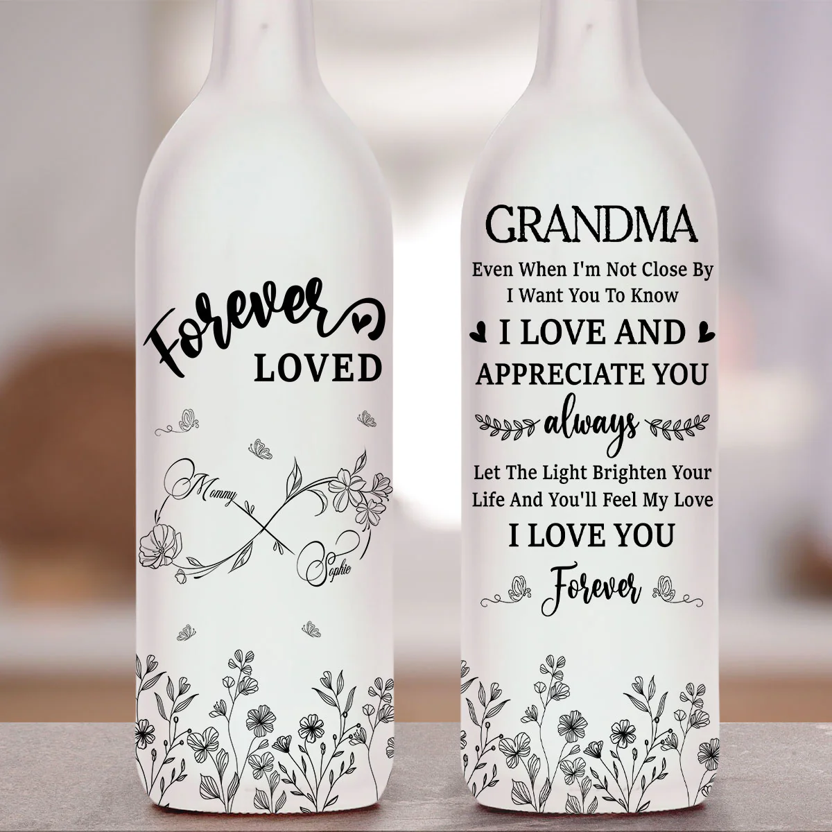 I Love And Appreciate You Always Mom - Personalized Custom Bottle Lamp - Image 3