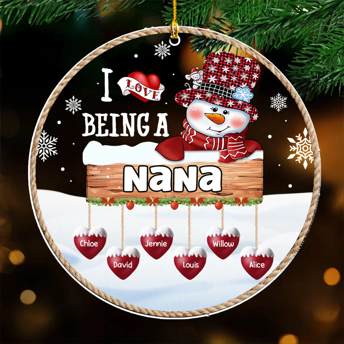 I Love Being Grandma - Personalized Custom Acrylic Ornament - Image 3