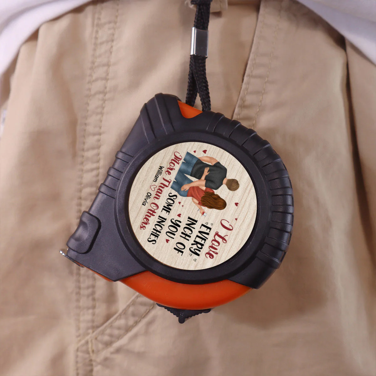 I Love Every Inch Of You Man Man Version - Personalized Custom Tape Measure - Image 3