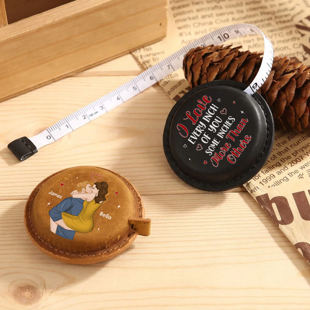I Love Every Inch Of You - Personalized Custom Leather Tape Measure - Image 4