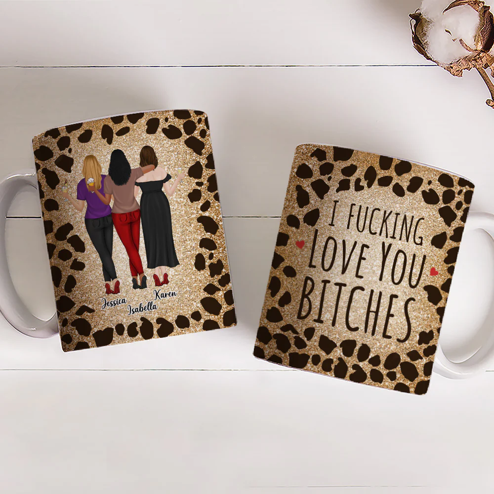 I Love My Friend Leopard - Personalized Custom Coffee Mug - Image 3