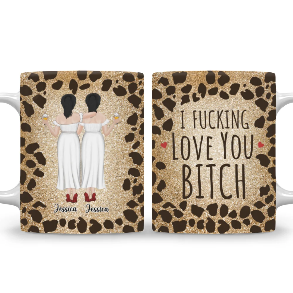 I Love My Friend Leopard - Personalized Custom Coffee Mug - Image 4