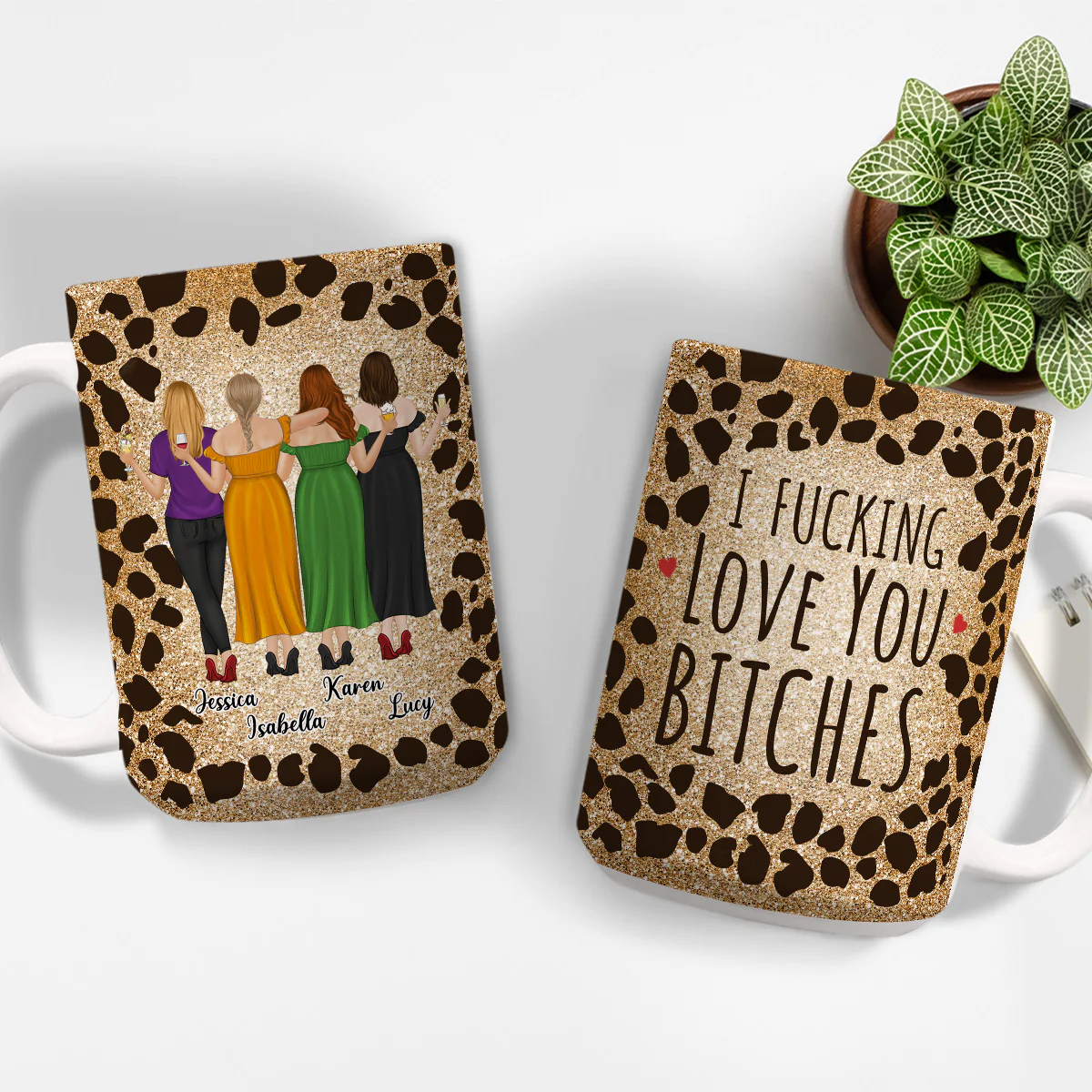 I Love My Friend Leopard - Personalized Custom Coffee Mug - Image 7