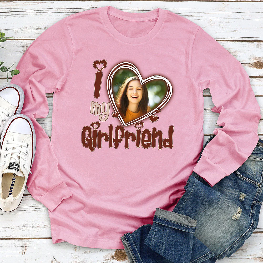 I Love My Girlfriend - Personalized Custom Long Sleeve T-shirt - Image 3