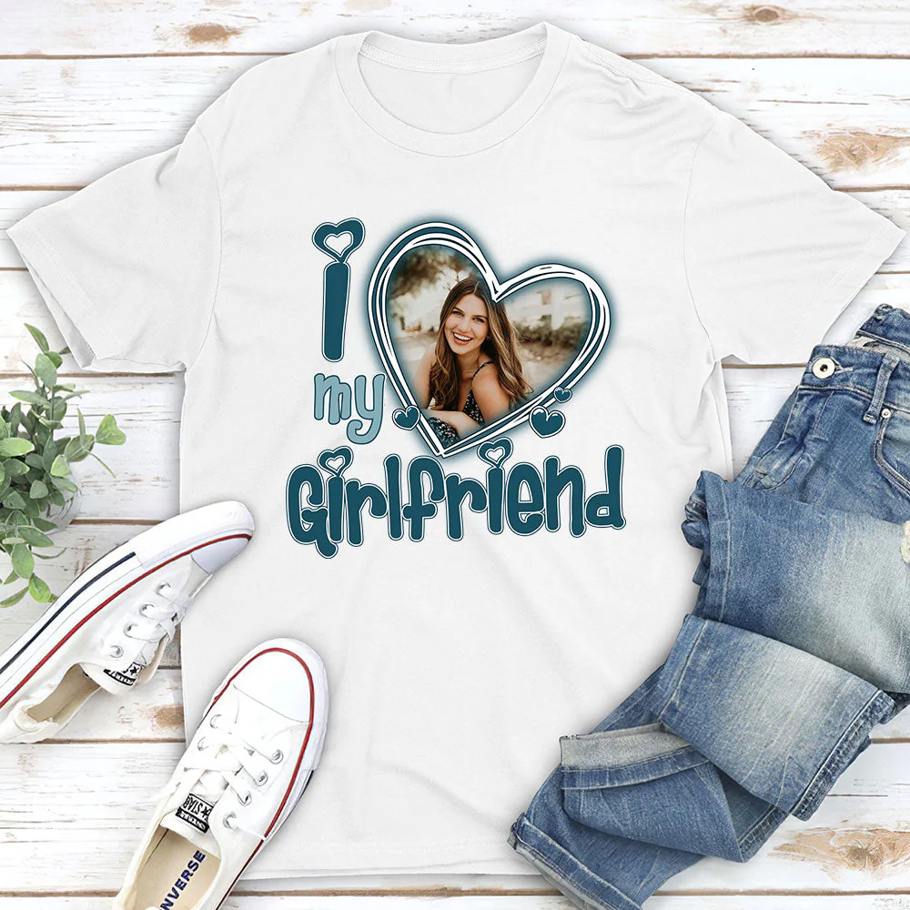 I Love My Girlfriend - Personalized Custom Premium T-shirt - Image 2