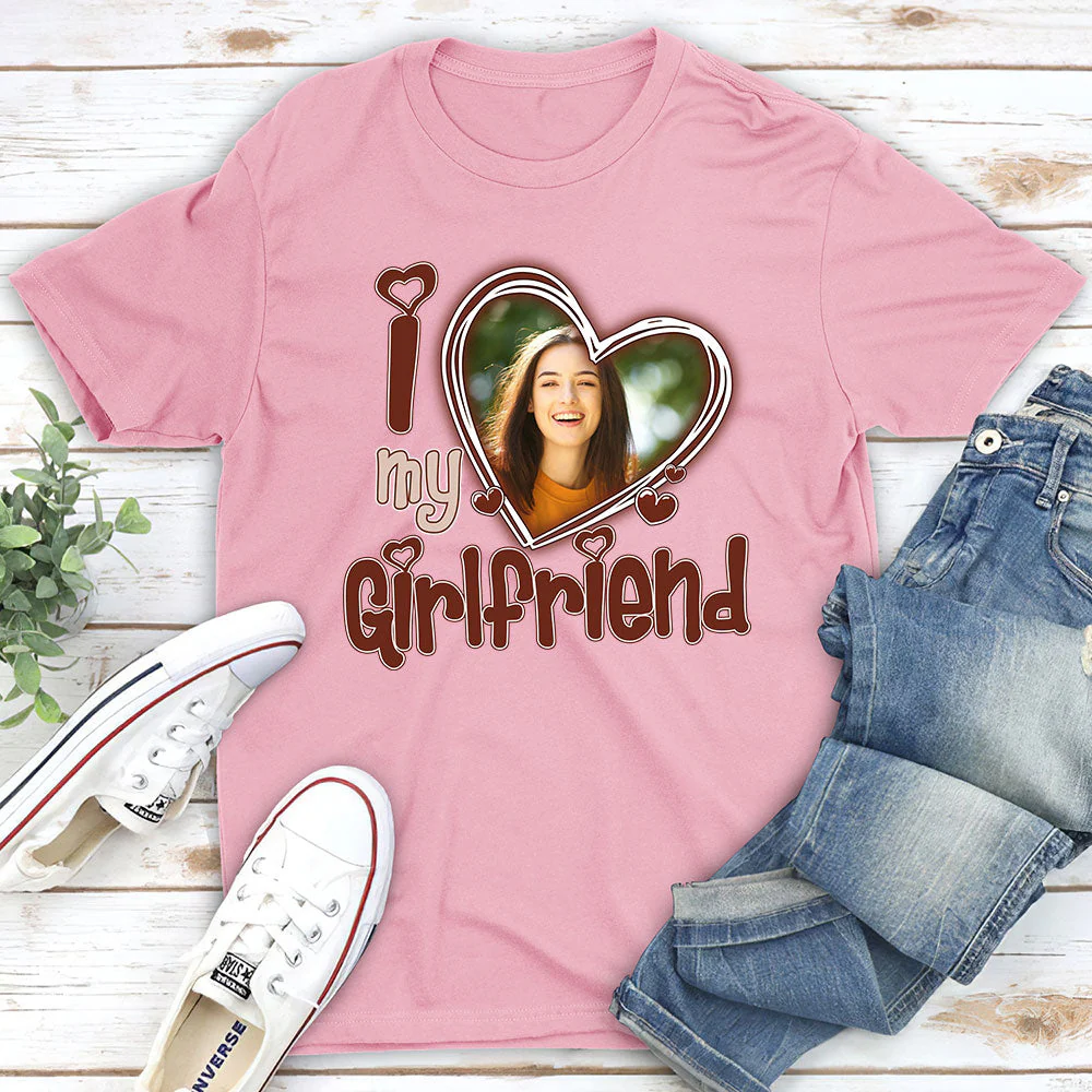 I Love My Girlfriend - Personalized Custom Unisex T-shirt - Image 3