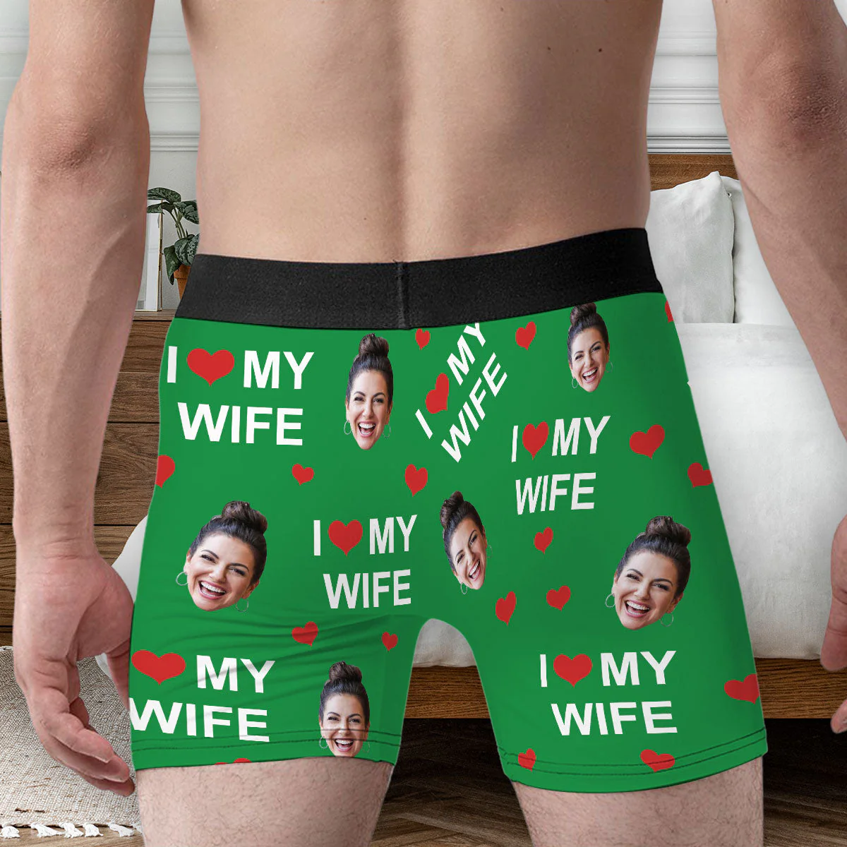 I Love My Wife - Personalized Photo Men's Boxer Briefs - Image 3
