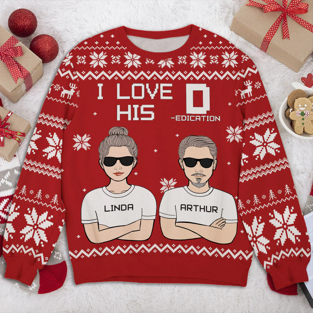 I Love - Personalized Custom All-Over-Print Sweatshirt - Image 2