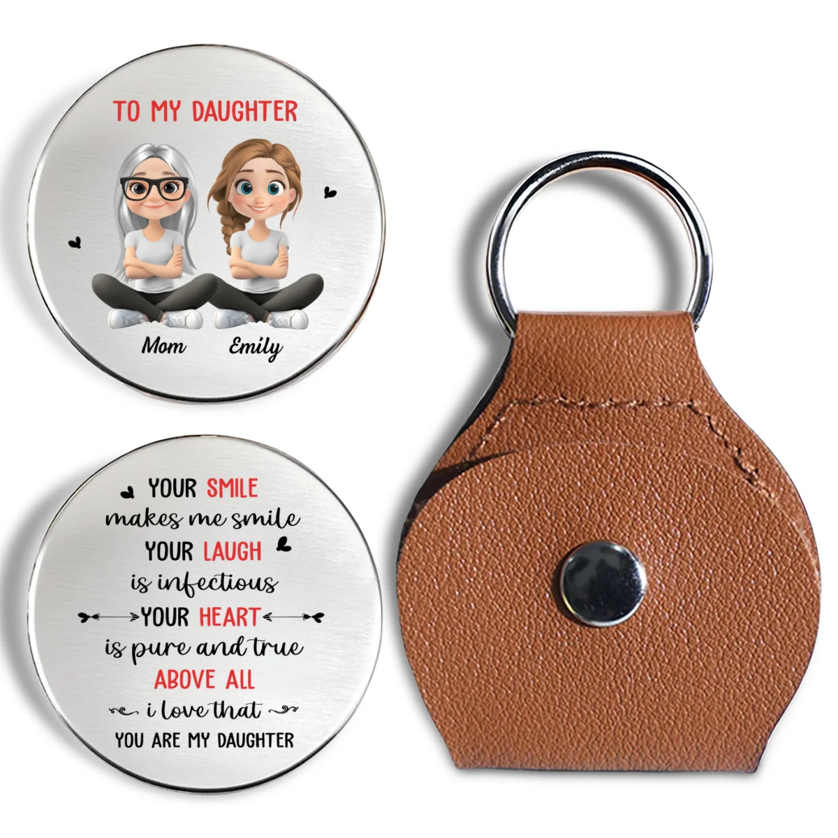I Love That You Are My Daughter - Personalized Custom Pocket Hug - Image 6