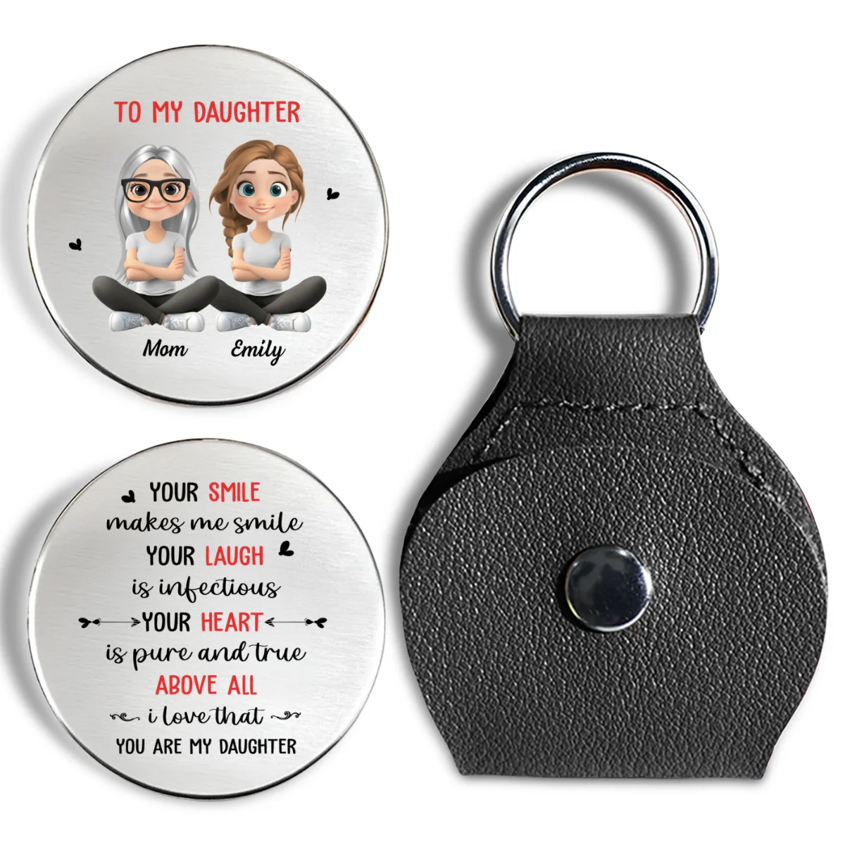 I Love That You Are My Daughter - Personalized Custom Pocket Hug - Image 7