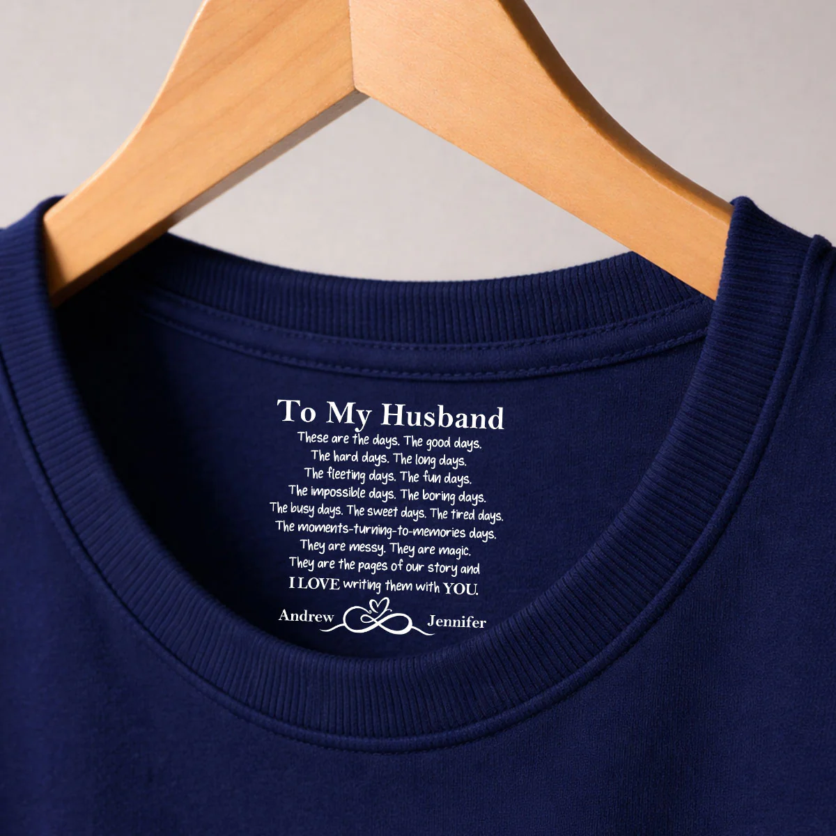 I Love Writing Them With You - Personalized Custom Inside Neck Print T-Shirt - Image 3