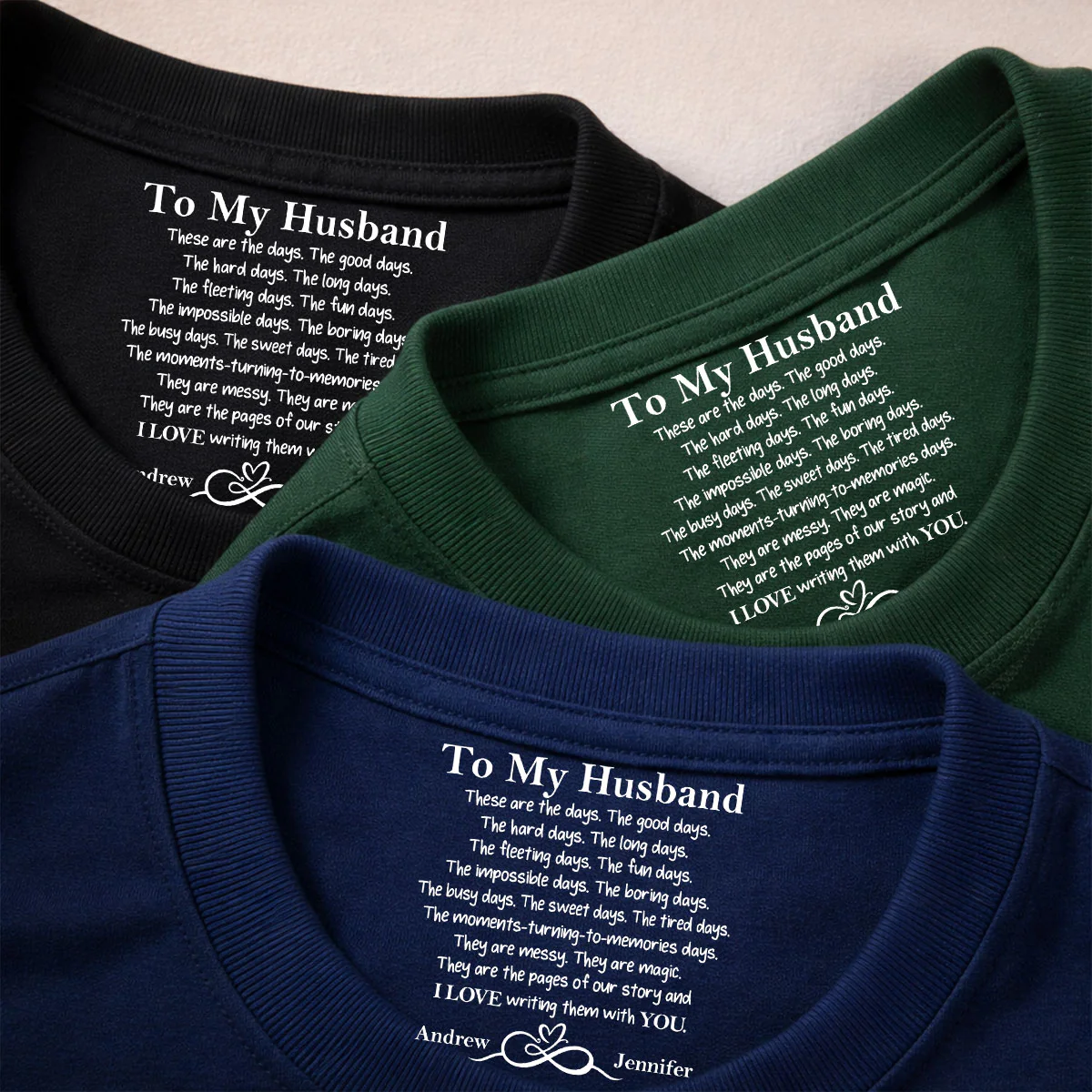 I Love Writing Them With You - Personalized Custom Inside Neck Print T-Shirt - Image 4