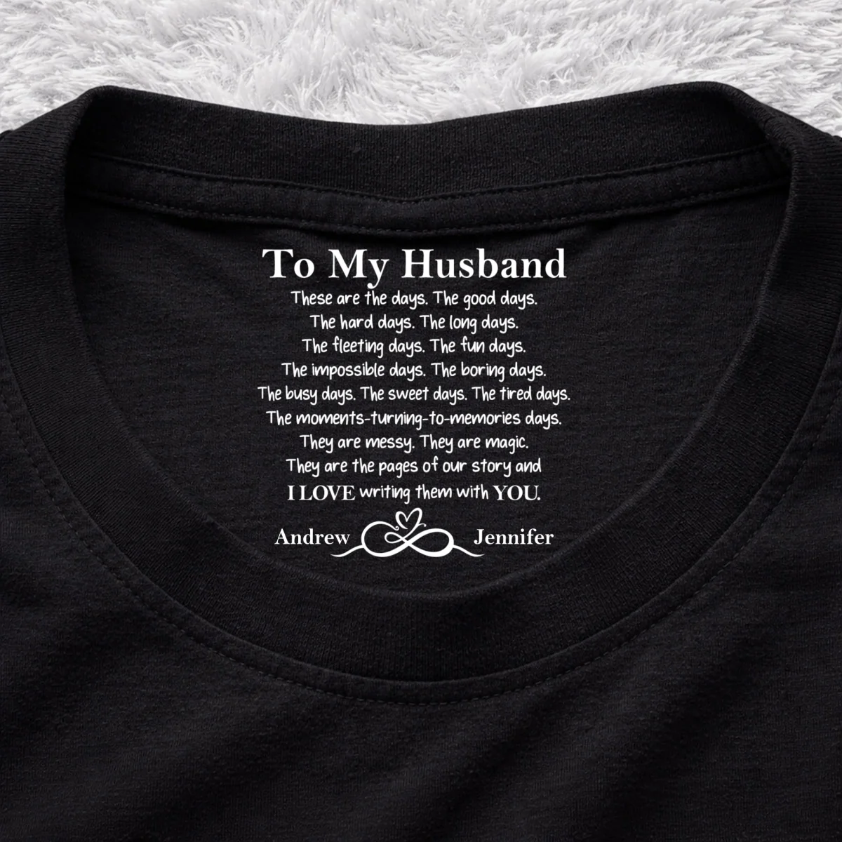 I Love Writing Them With You - Personalized Custom Inside Neck Print T-Shirt - Image 7