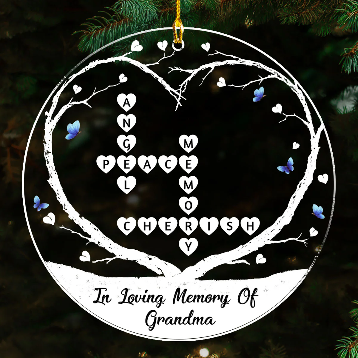 I Love You All Dearly Crossword - Personalized Custom Acrylic Ornament - Image 2