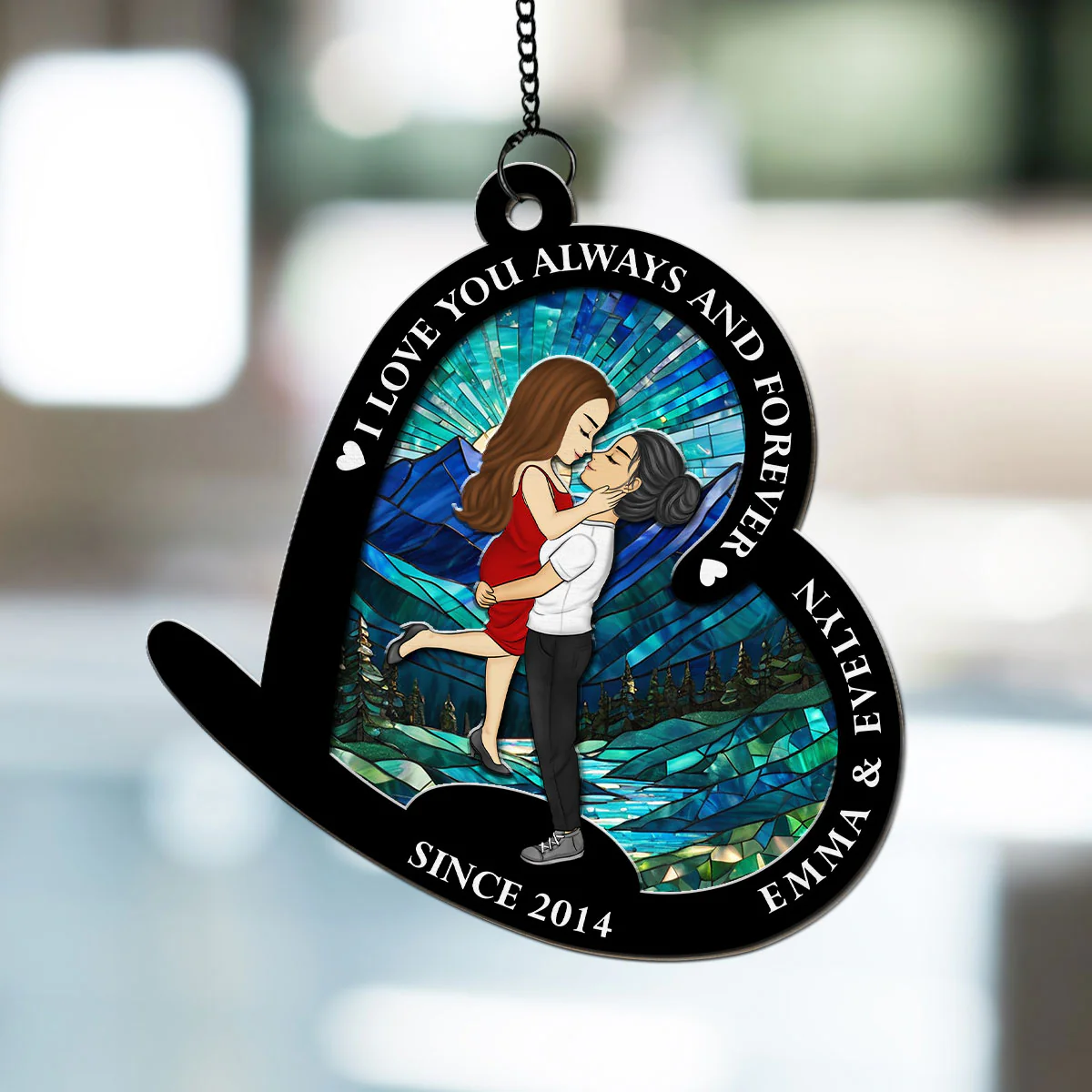 I Love You Always And Forever - Personalized Custom Suncatcher - Image 2