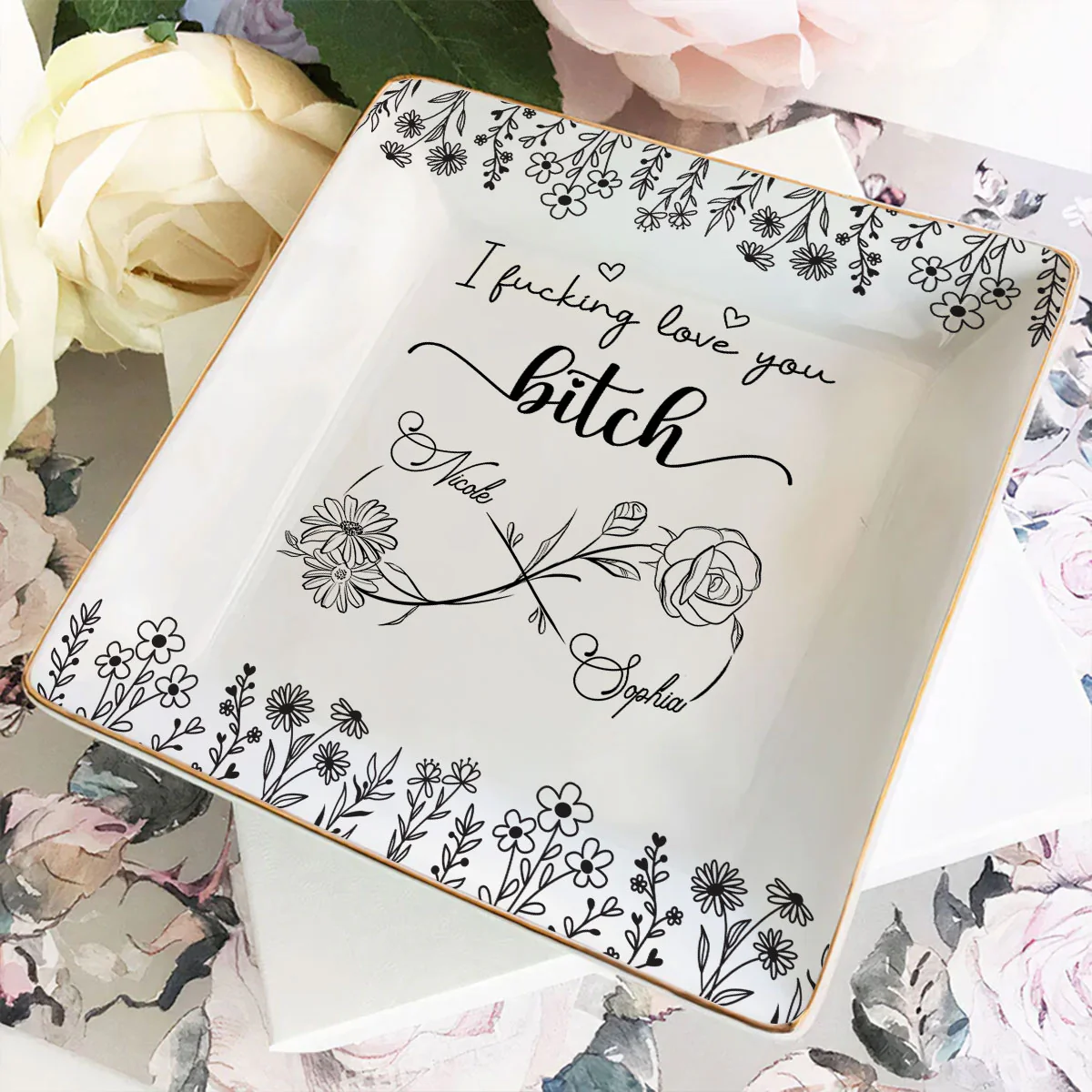 I Love You Bestie - Personalized Custom Jewelry Dish - Image 3