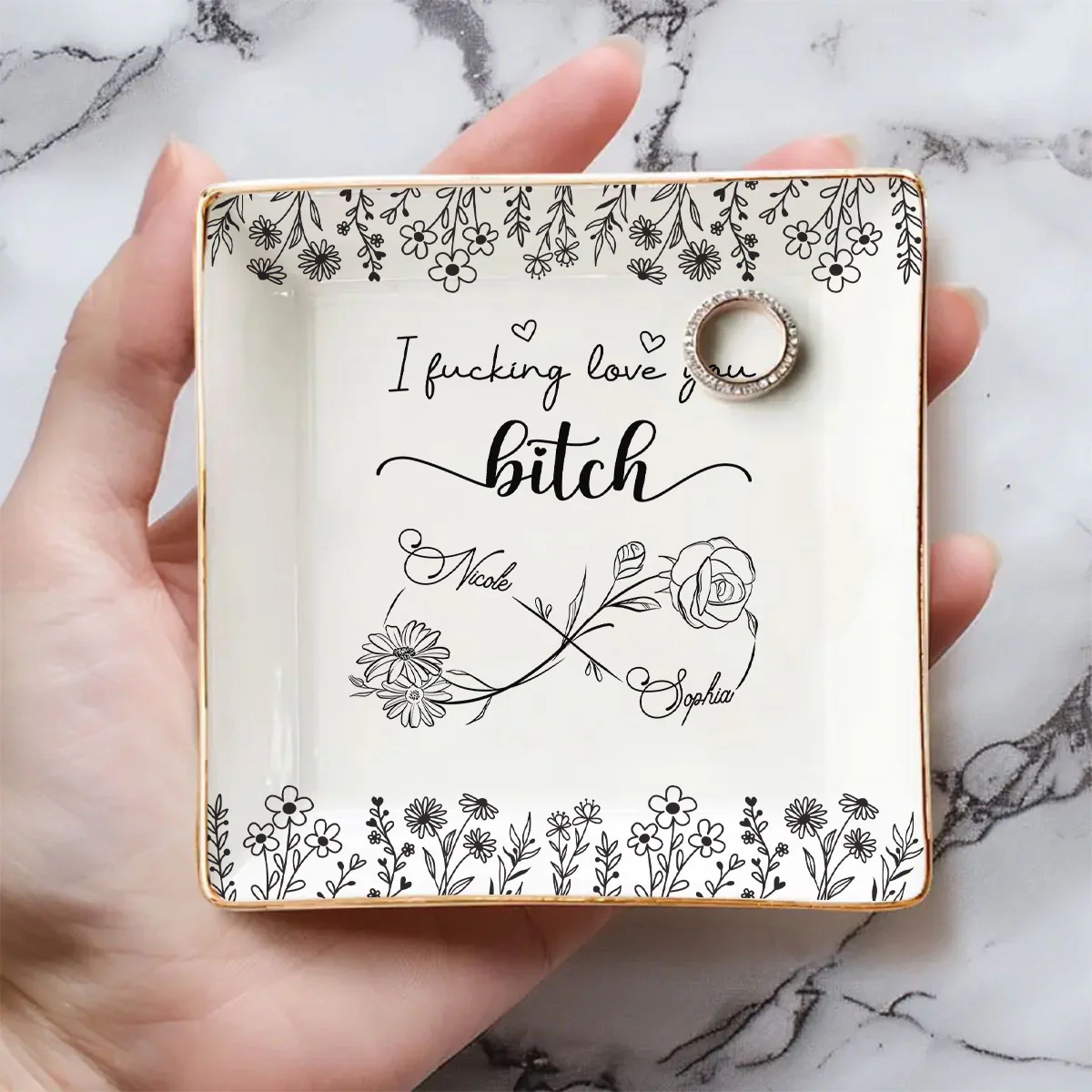 I Love You Bestie - Personalized Custom Jewelry Dish - Image 4