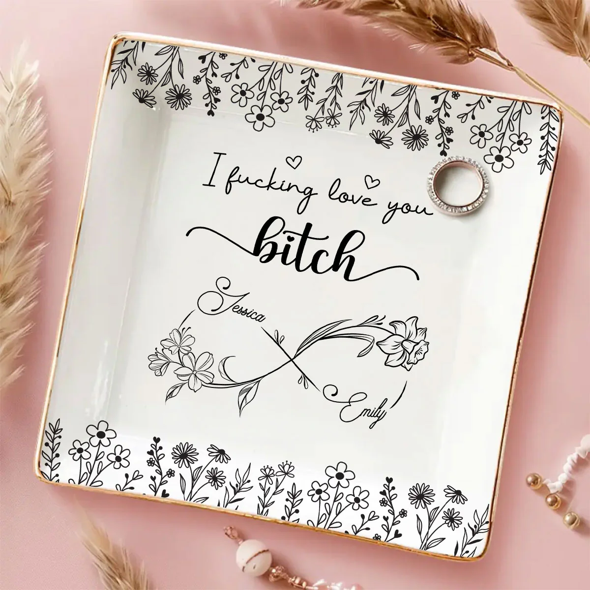 I Love You Bestie - Personalized Custom Jewelry Dish - Image 5