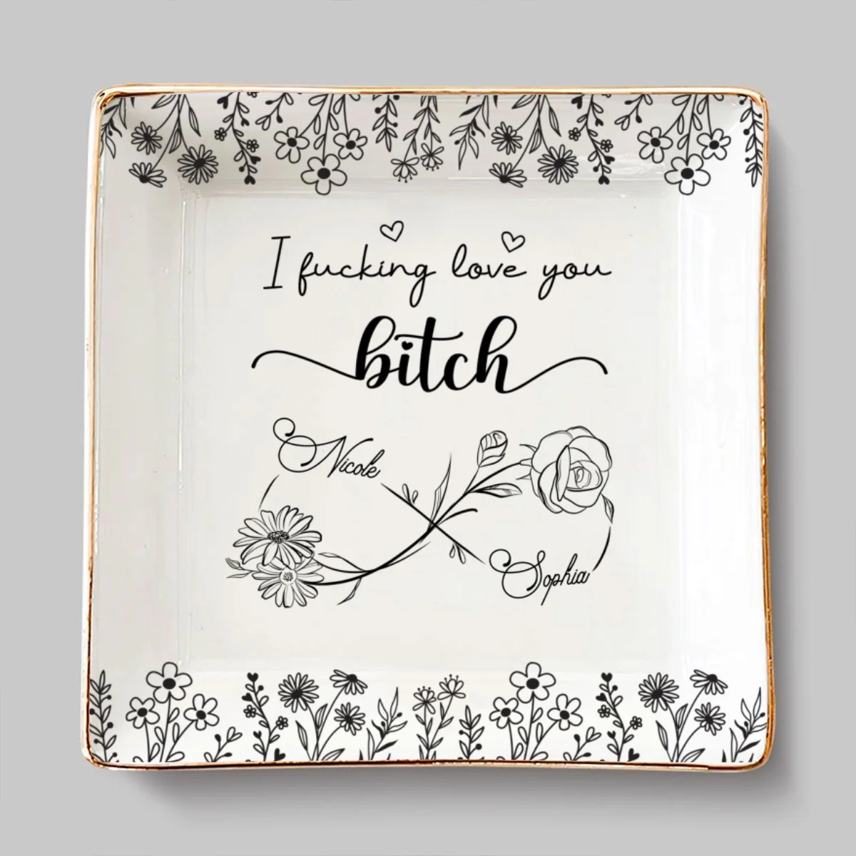 I Love You Bestie - Personalized Custom Jewelry Dish - Image 7