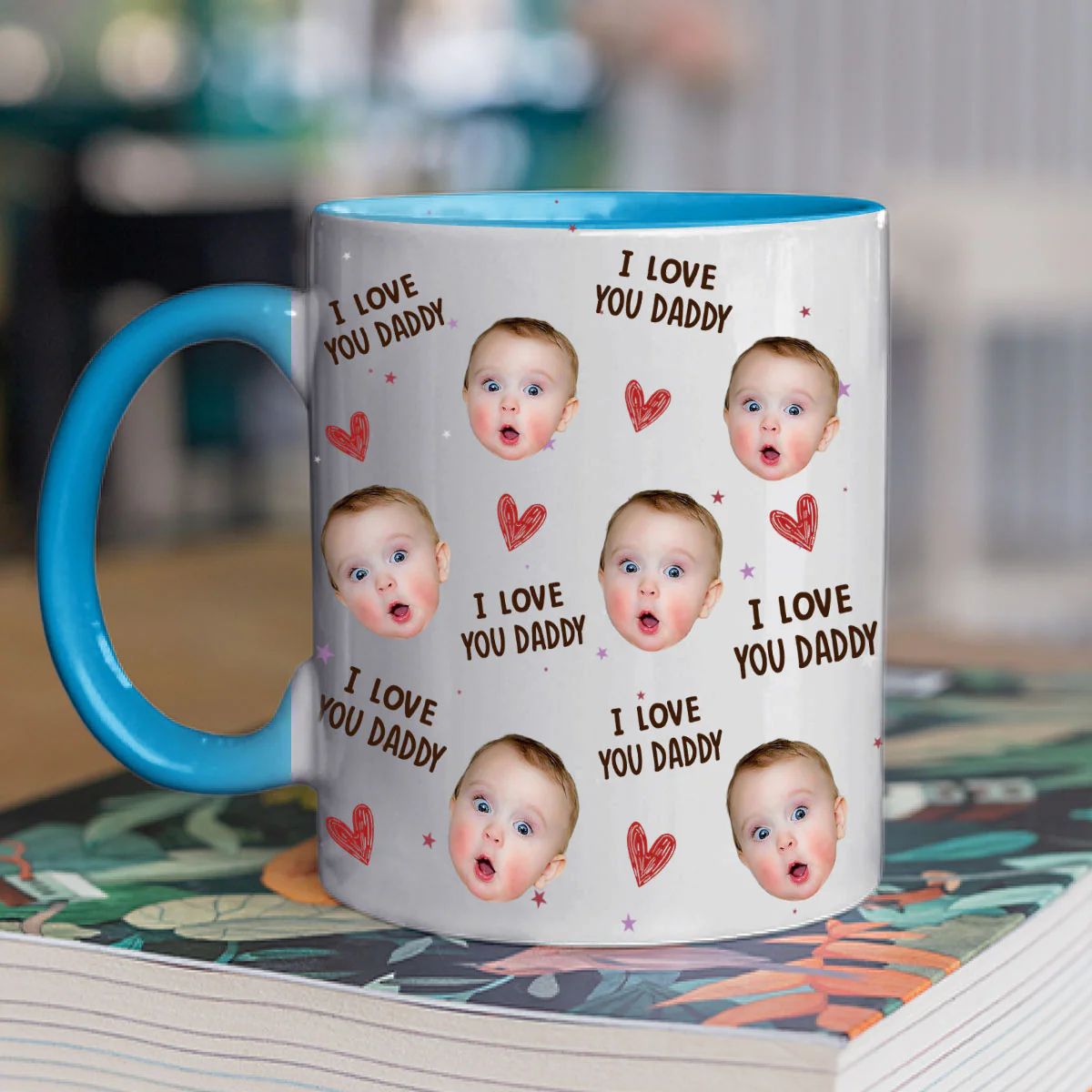 I Love You Dad - Personalized Custom Accent Mug