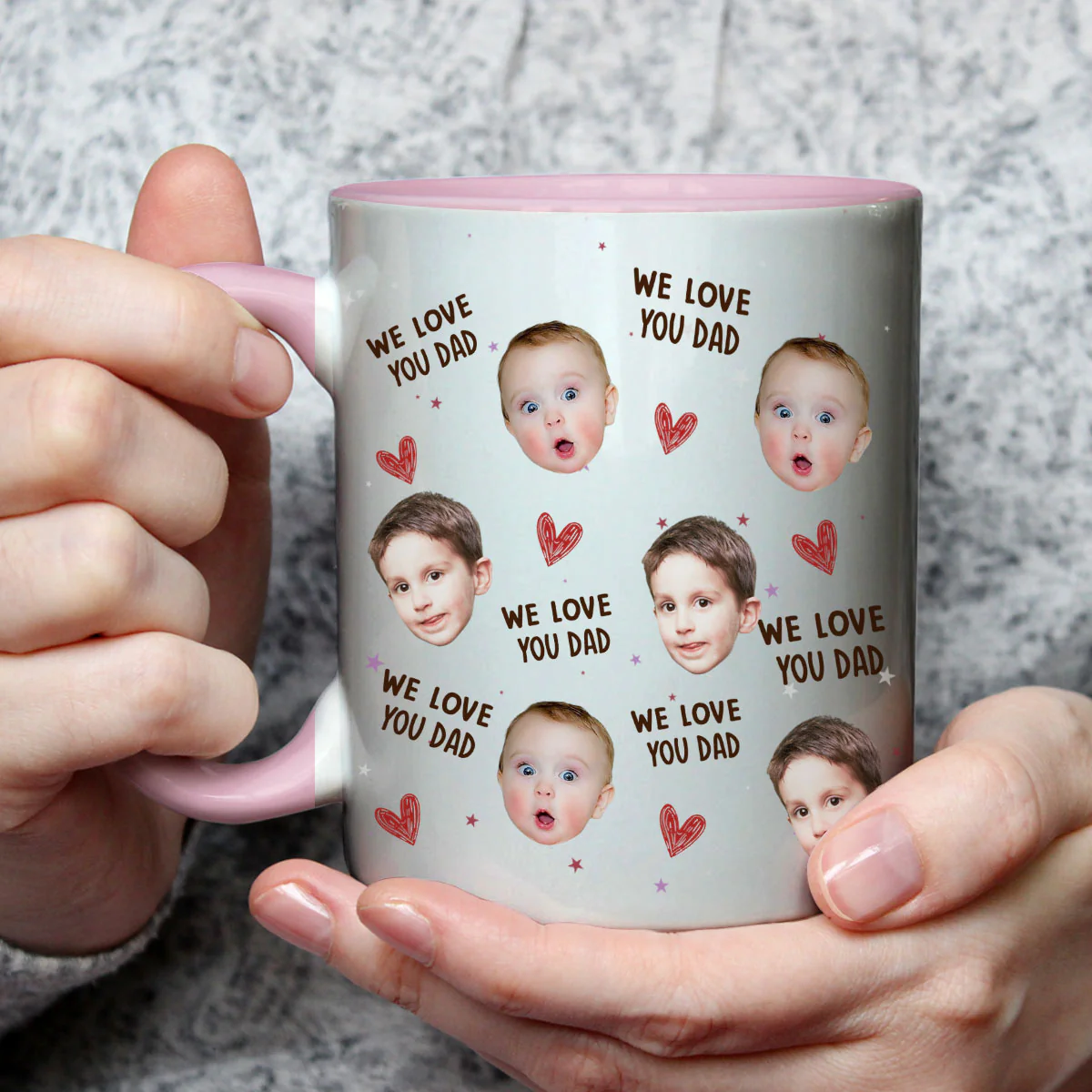 I Love You Dad - Personalized Custom Accent Mug - Image 2
