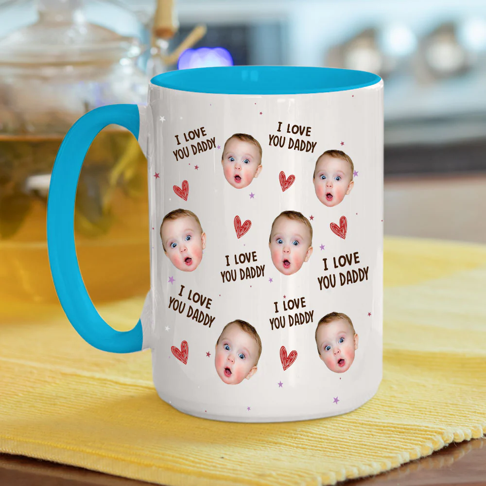 I Love You Dad - Personalized Custom Accent Mug - Image 4