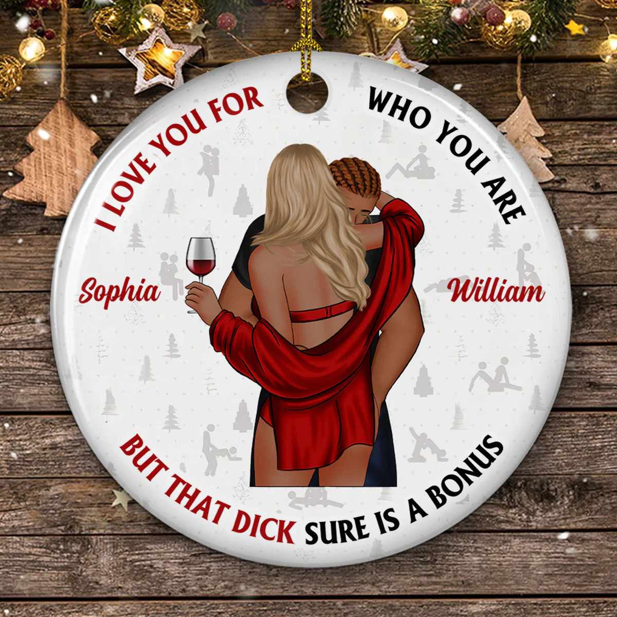 I Love You For Who You Are  - Personalized Custom Ceramic Ornament - Image 2