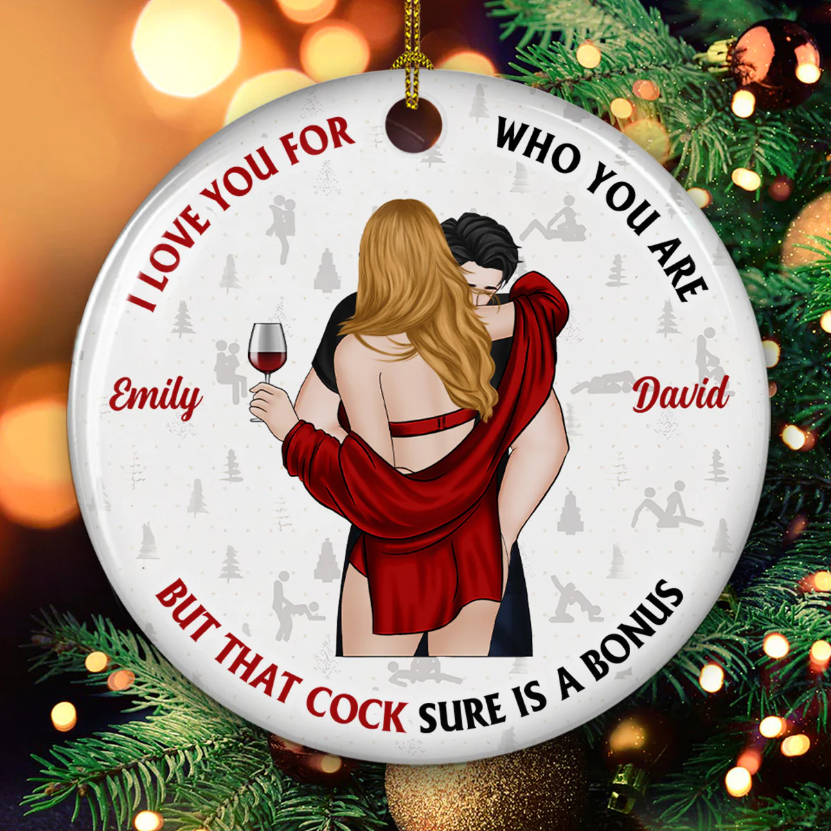 I Love You For Who You Are  - Personalized Custom Ceramic Ornament - Image 3