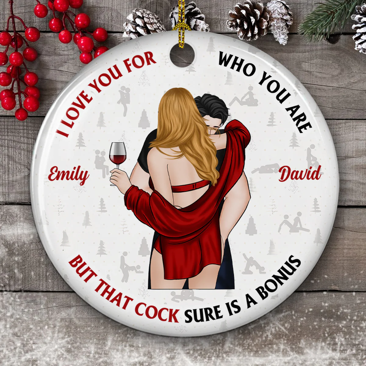 I Love You For Who You Are  - Personalized Custom Ceramic Ornament - Image 4