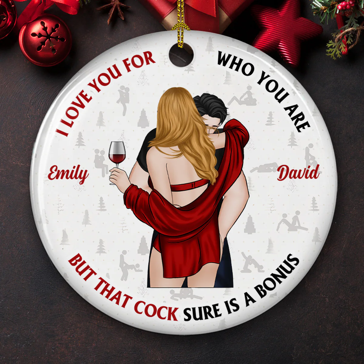 I Love You For Who You Are  - Personalized Custom Ceramic Ornament - Image 5