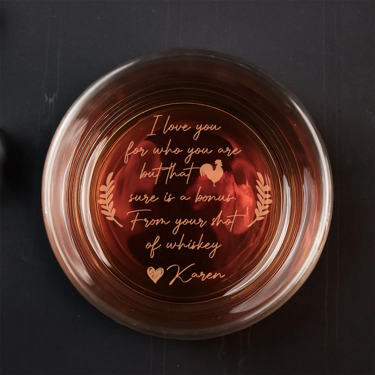I Love You For Who You Are  - Personalized Custom Engraved Whiskey Glass - Image 3