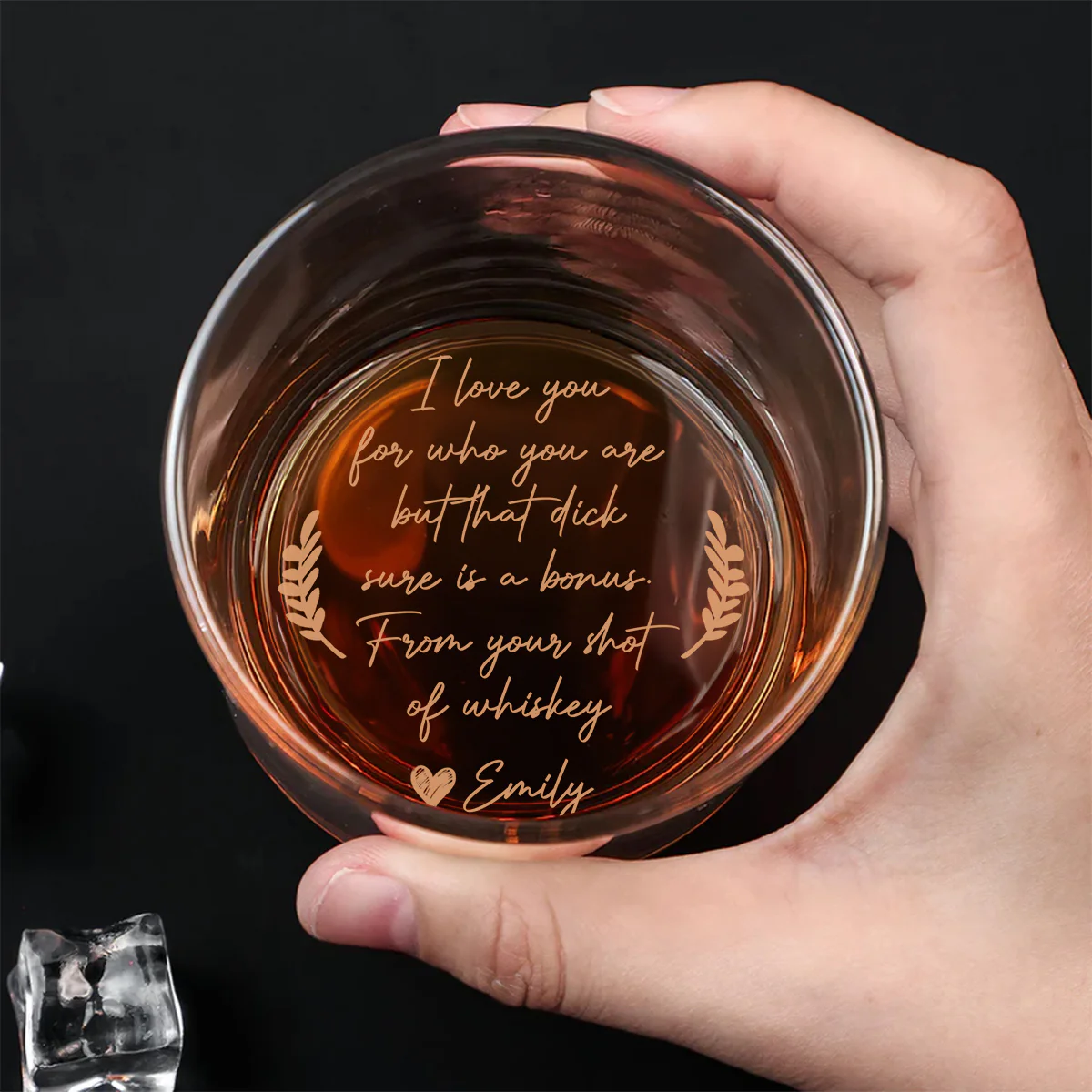 I Love You For Who You Are  - Personalized Custom Engraved Whiskey Glass - Image 4