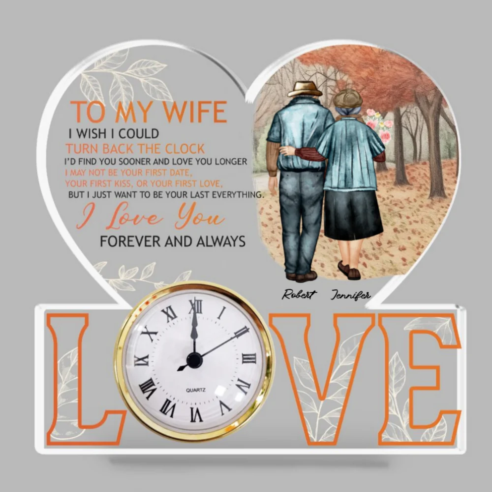 I Love You Forever & Always - Personalized Custom Acrylic Desk Clock Plaque - Image 6