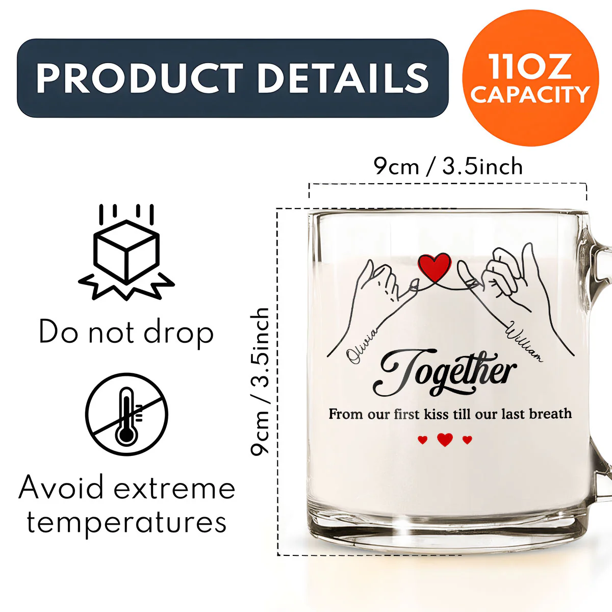 I Love You Forever - Personalized Custom Glass Mug - Image 6