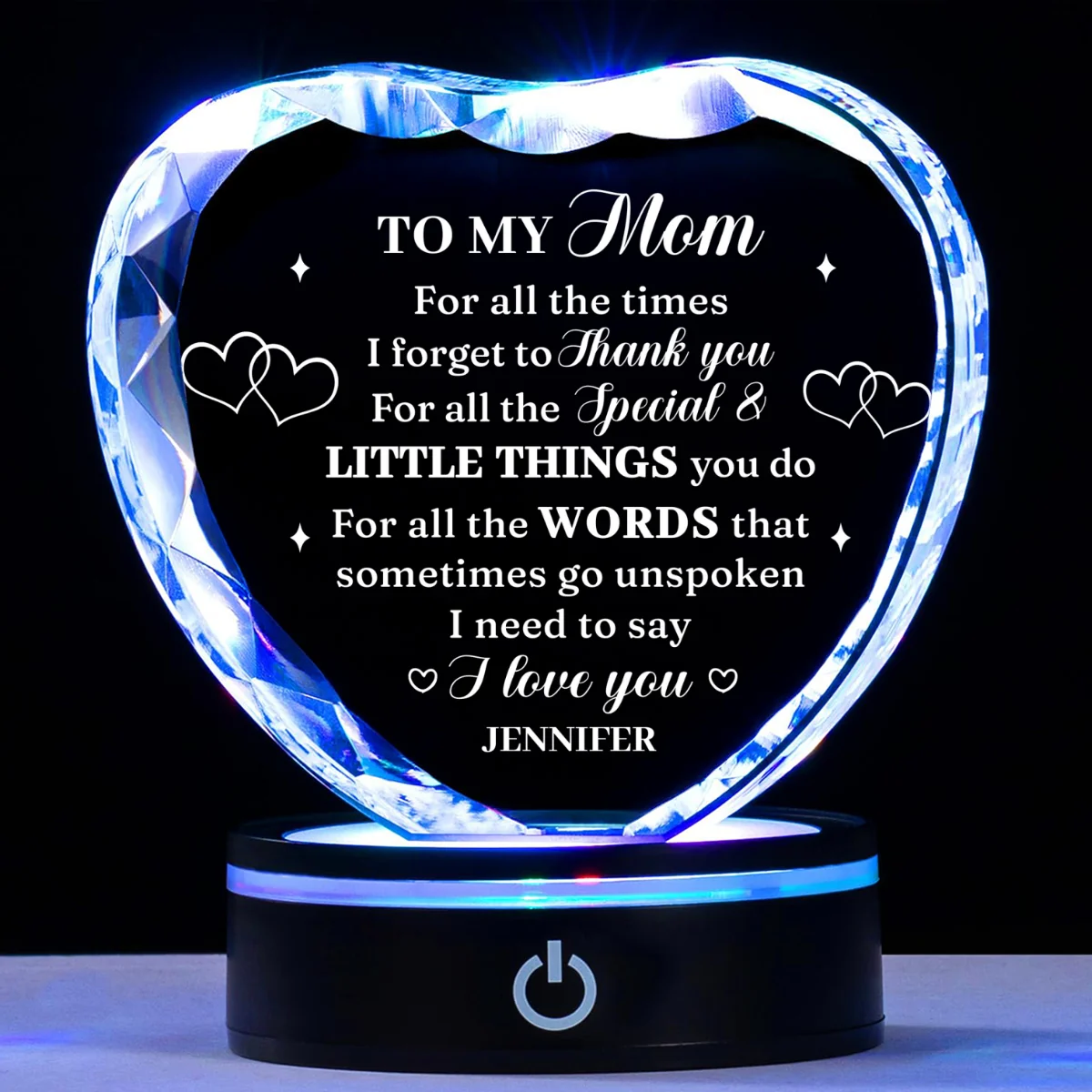 I Love You Mom - Personalized Custom Crystal Led Light - Image 7