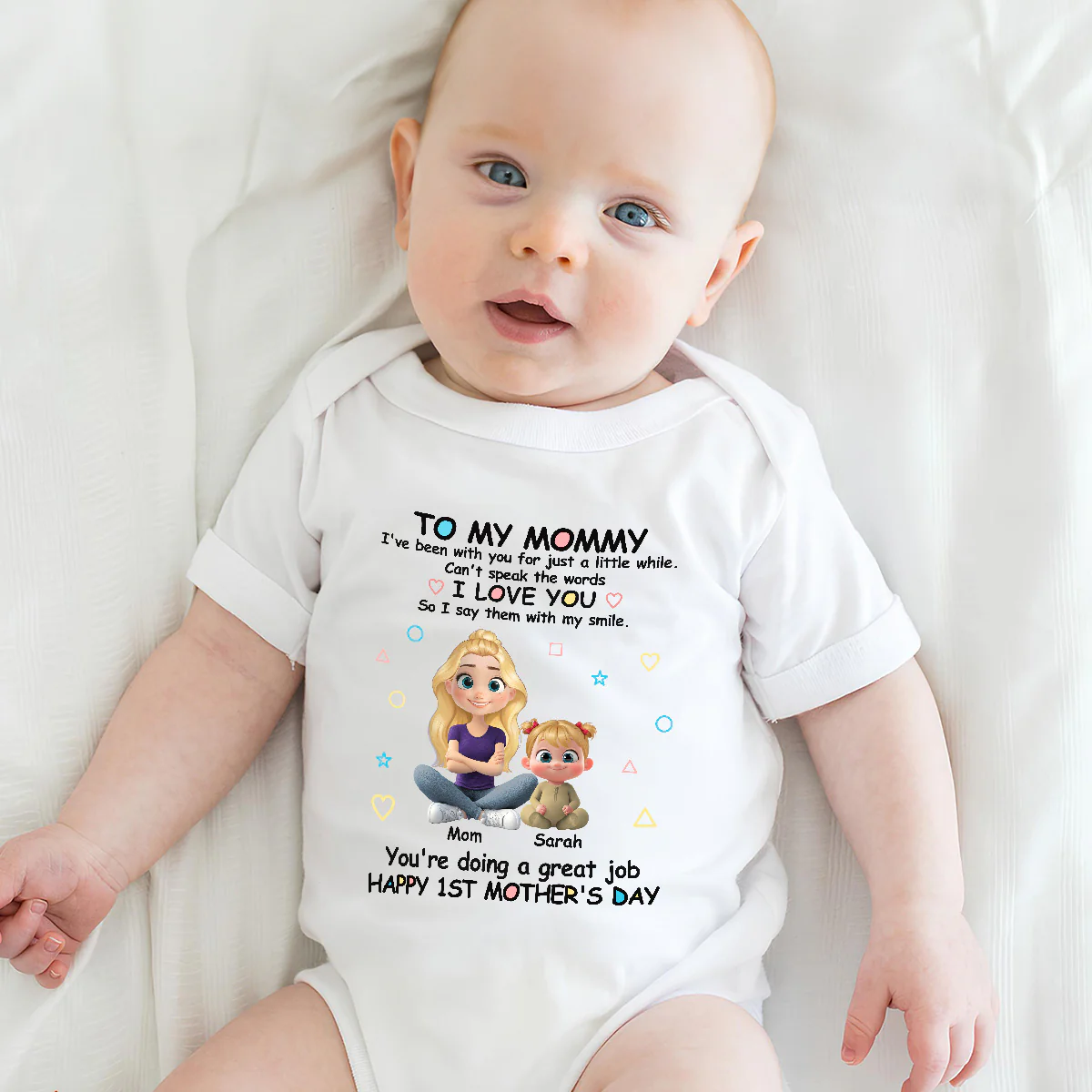 I Love You Mommy - Personalized Custom Baby Onesie - Image 2