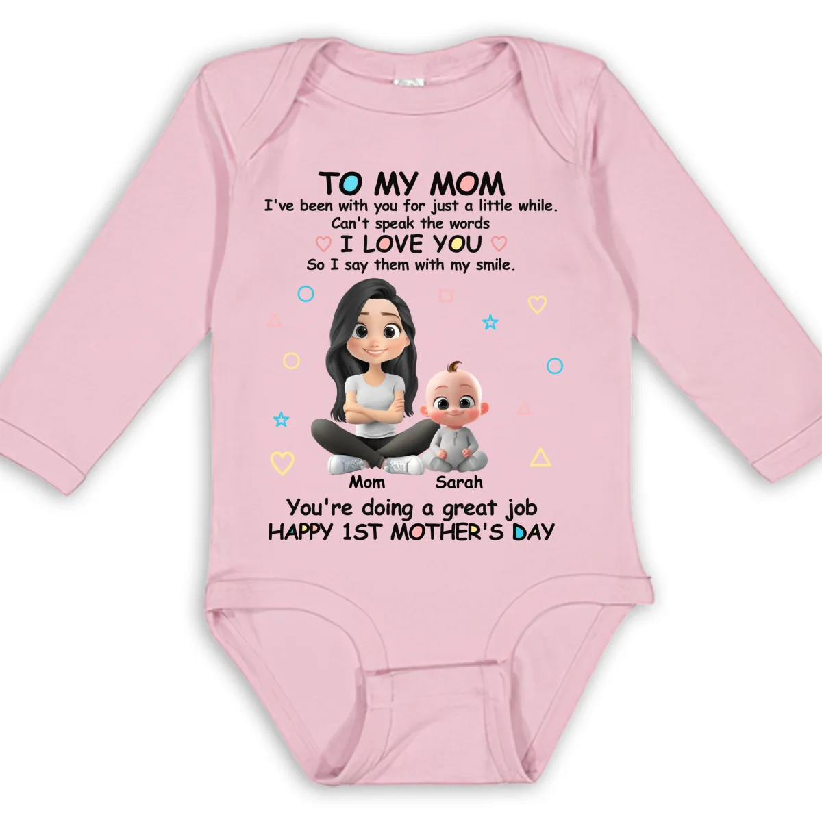 I Love You Mommy - Personalized Custom Long Sleeve Baby Onesie - Image 10