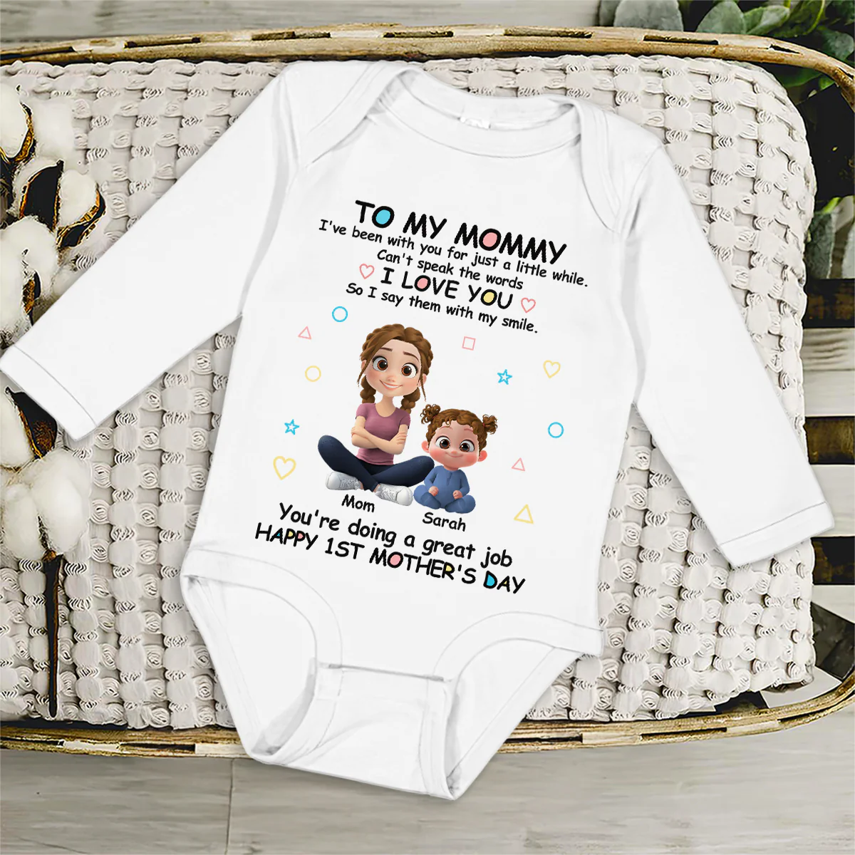 I Love You Mommy - Personalized Custom Long Sleeve Baby Onesie - Image 5
