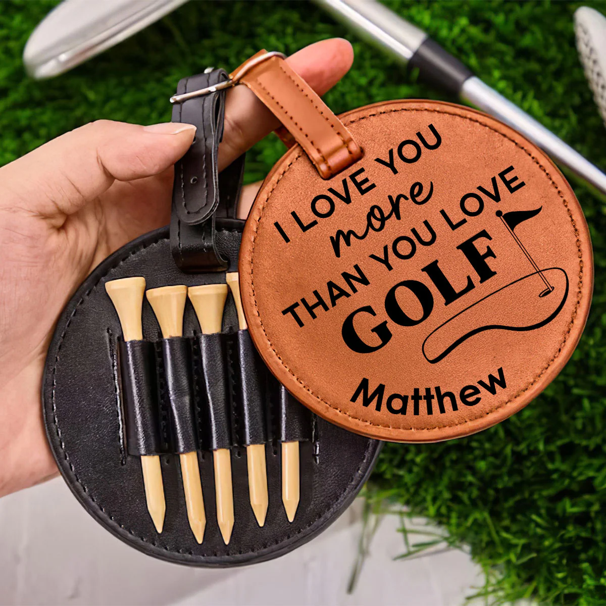 I Love You More - Personalized Custom Golf Tee Bag - Image 2