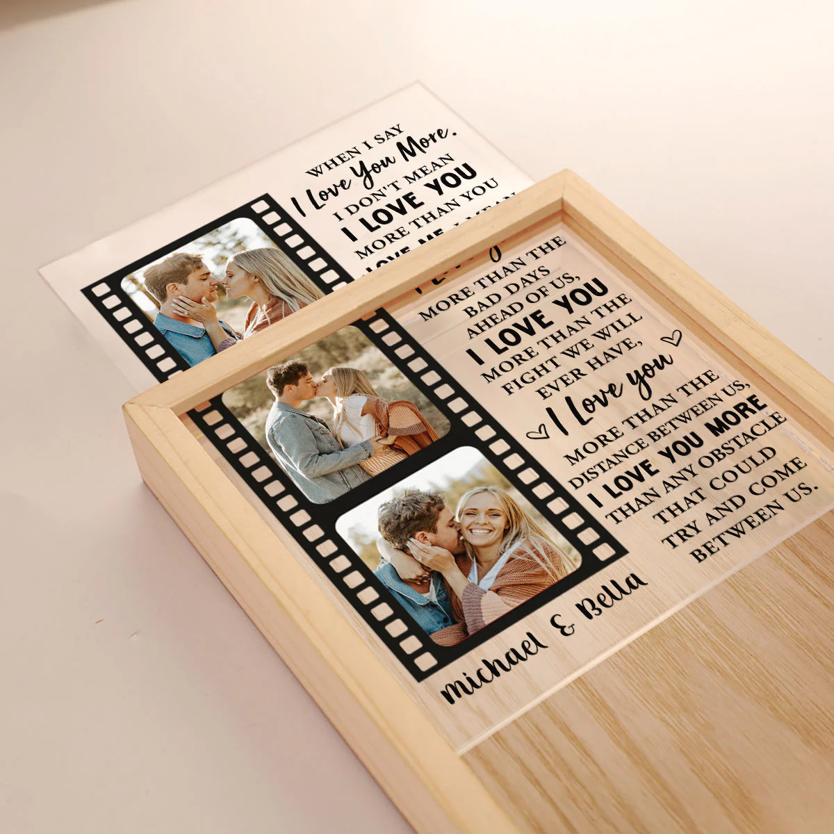 I Love You More - Personalized Frame Light Box - Image 4