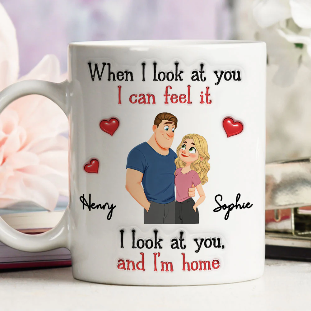 I Look At You And I Am Home - Personalized Custom 3D Inflated Effect Coffee Mug - Image 4