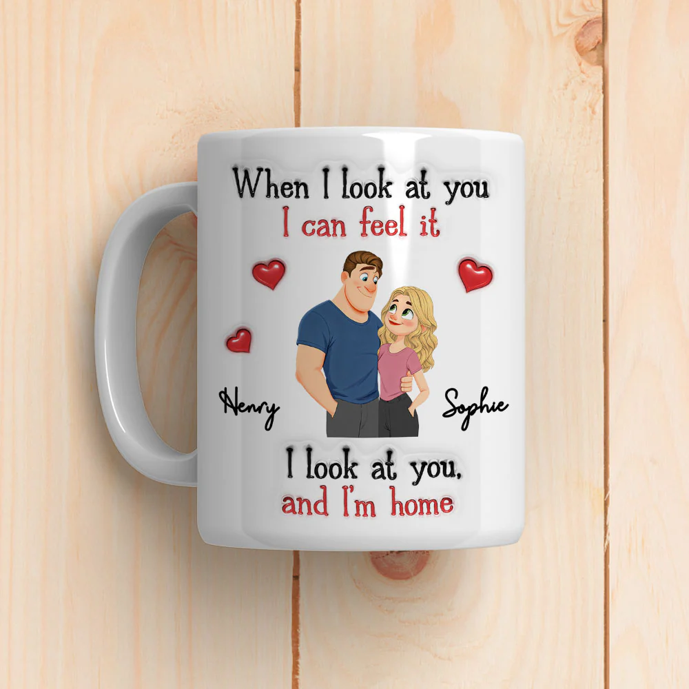 I Look At You And I Am Home - Personalized Custom 3D Inflated Effect Coffee Mug - Image 5