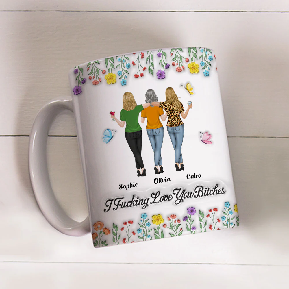 I Love You My Friends - Personalized Custom 3D Inflated Effect Mug - Image 3