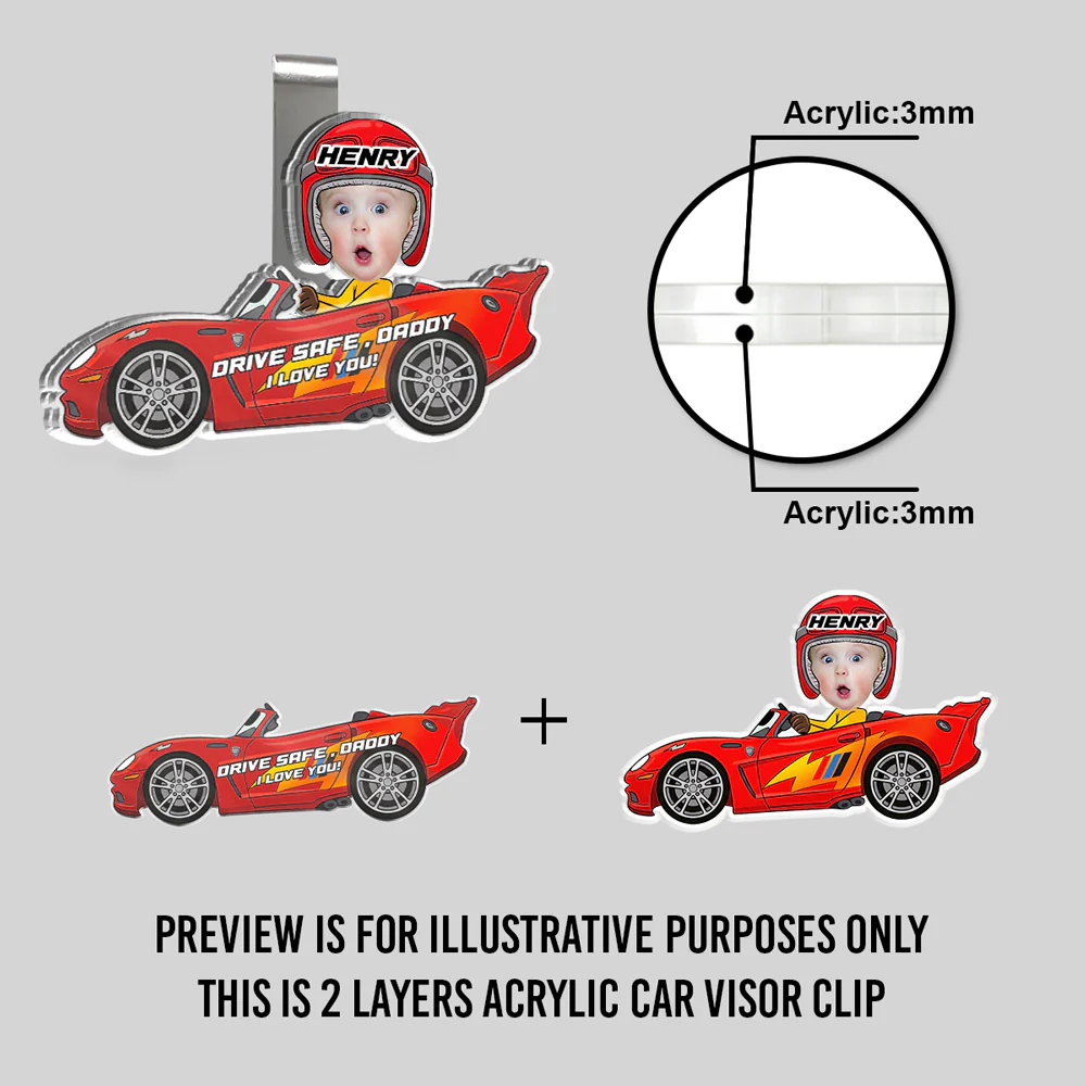 I Love You - Personalized Custom Acrylic Car Visor Clip - Image 5