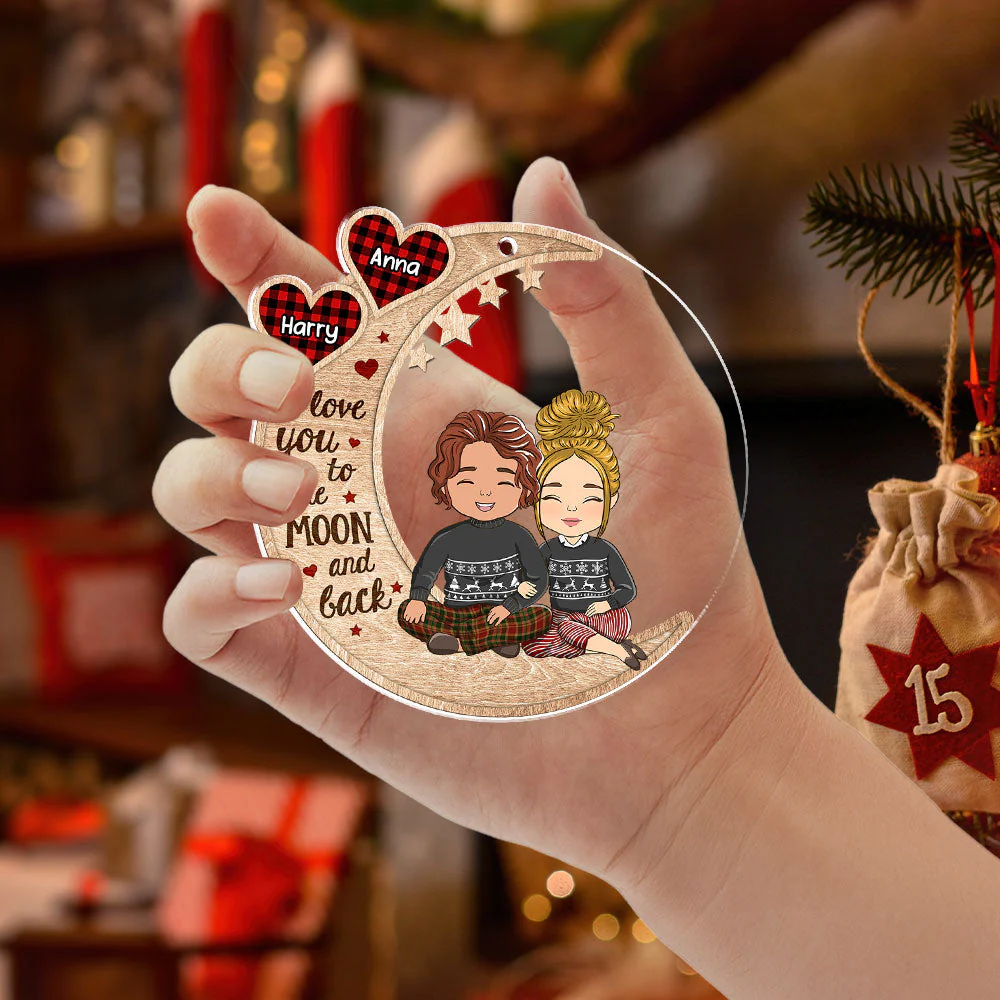 I Love You - Personalized Custom Acrylic Ornament - Image 3